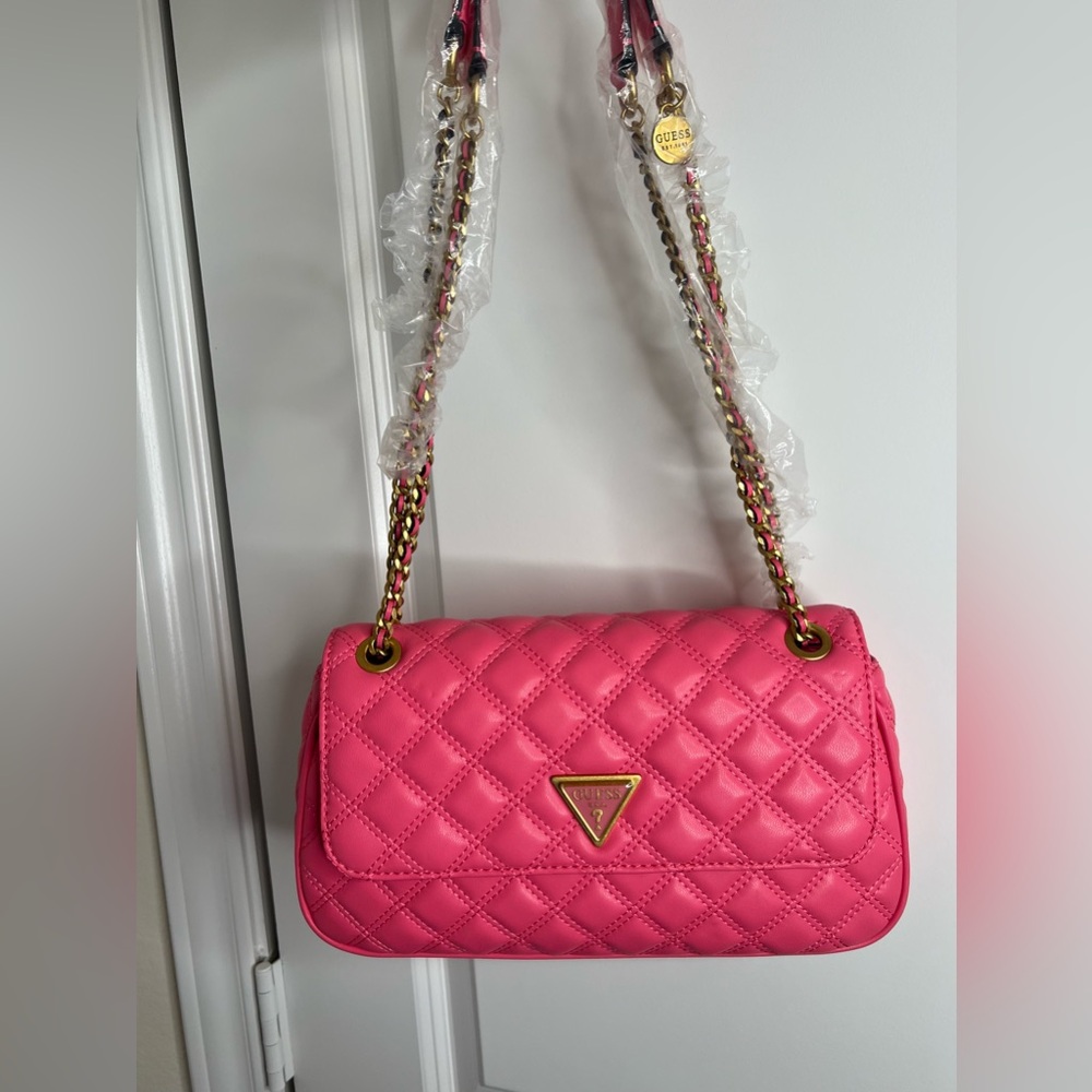 Guess Pink Guilly Quilted Shoulder Bag